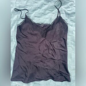 All Saints Black Silk Tank Top